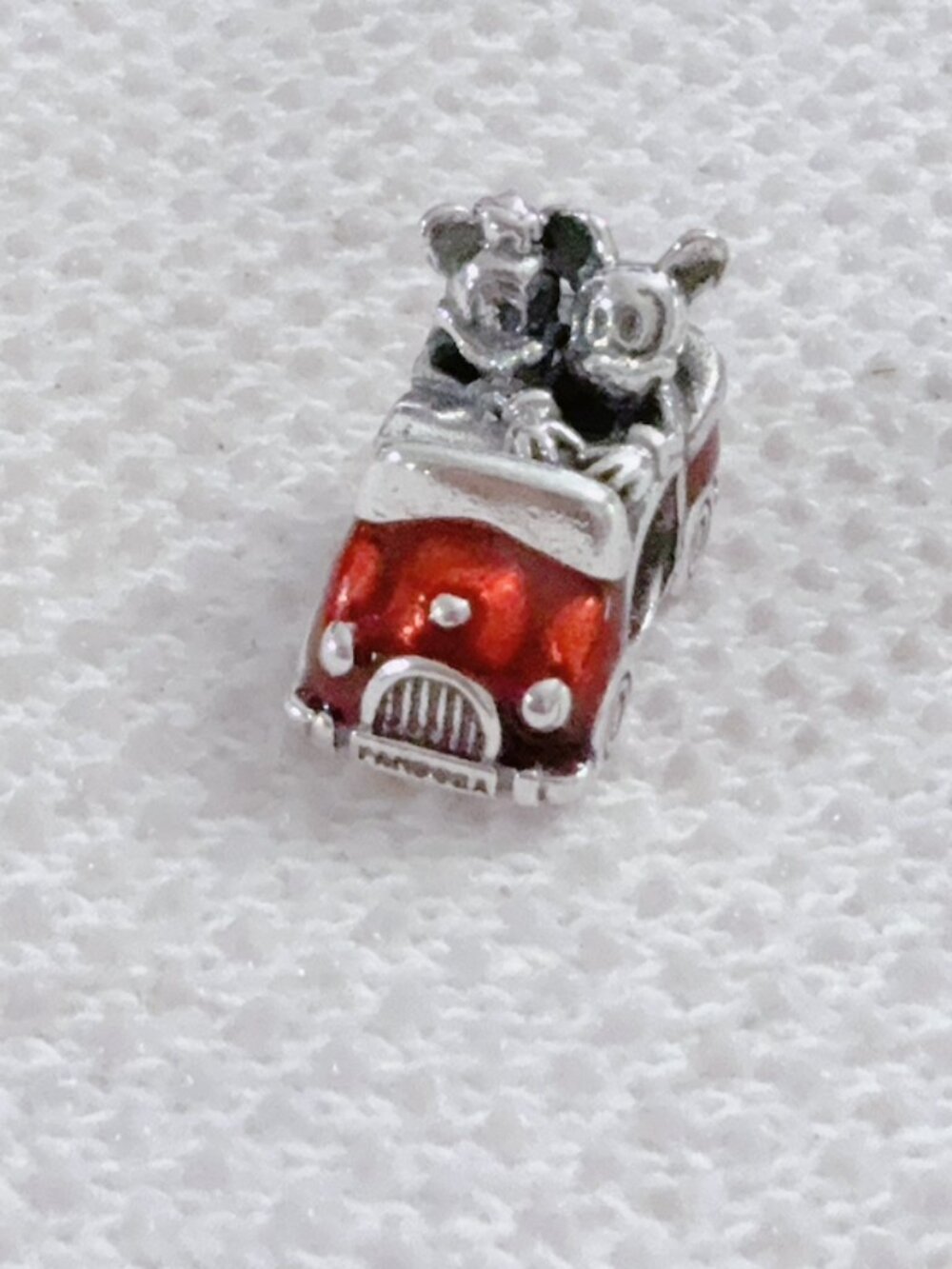 Mickey and Minnie Mouse Red Car Charm S925 Silver Charm For Pandora Bracelet